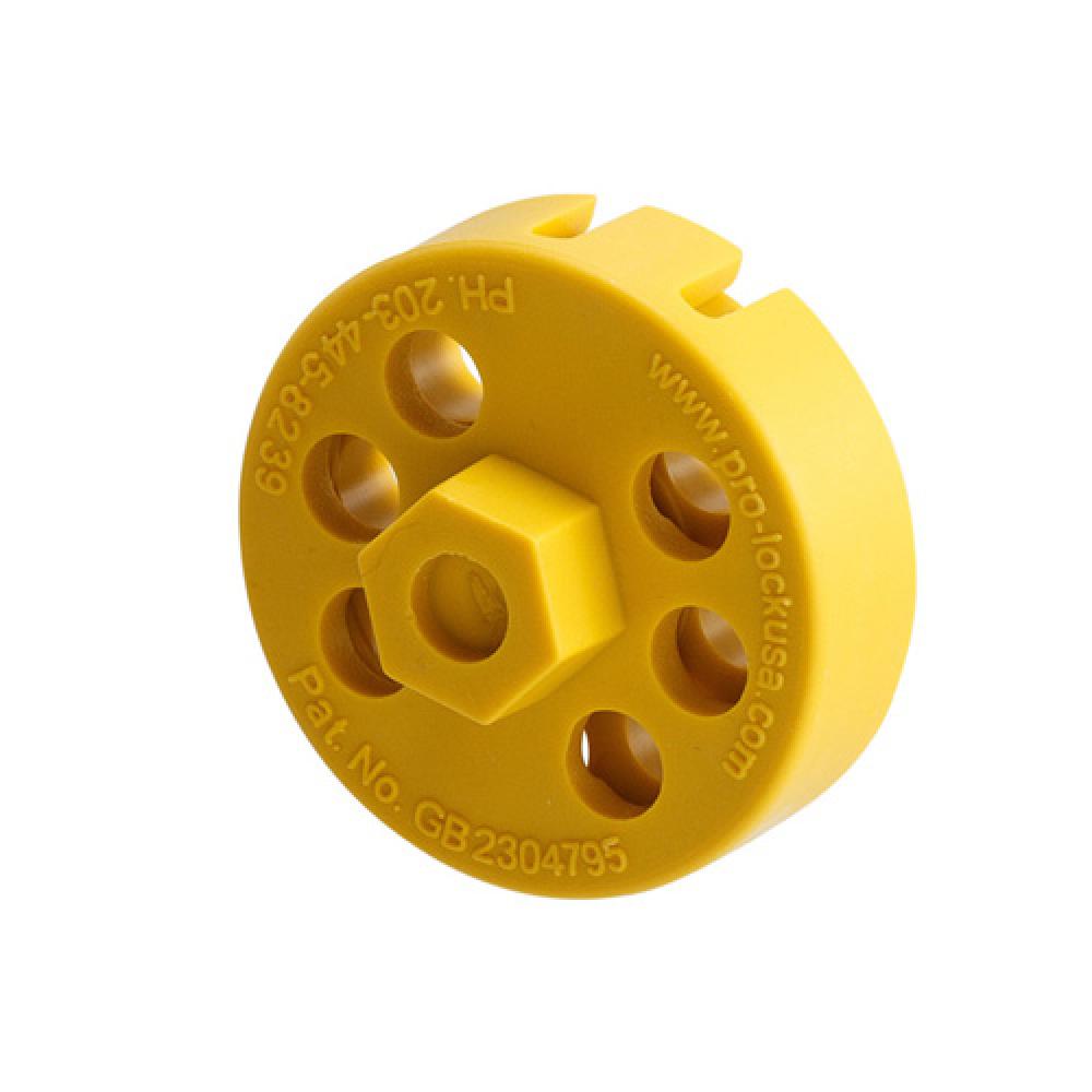 DBL HEX YELLOW SPIN LOCKOUT W/O CABLE