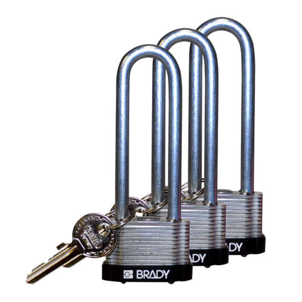 Steel Padlock 3&#34; Steel Shkl KA BK 3PK