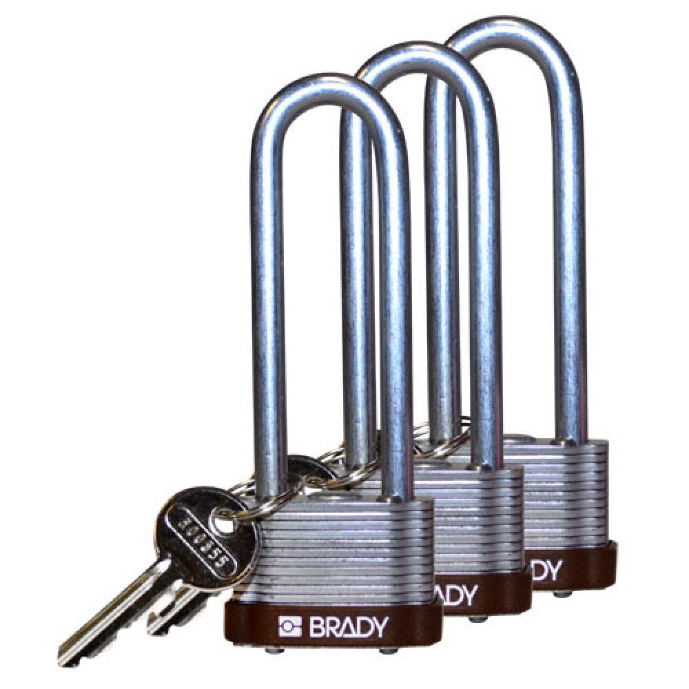 Steel Padlock 3&#34; Steel Shkl KA BN 3PK