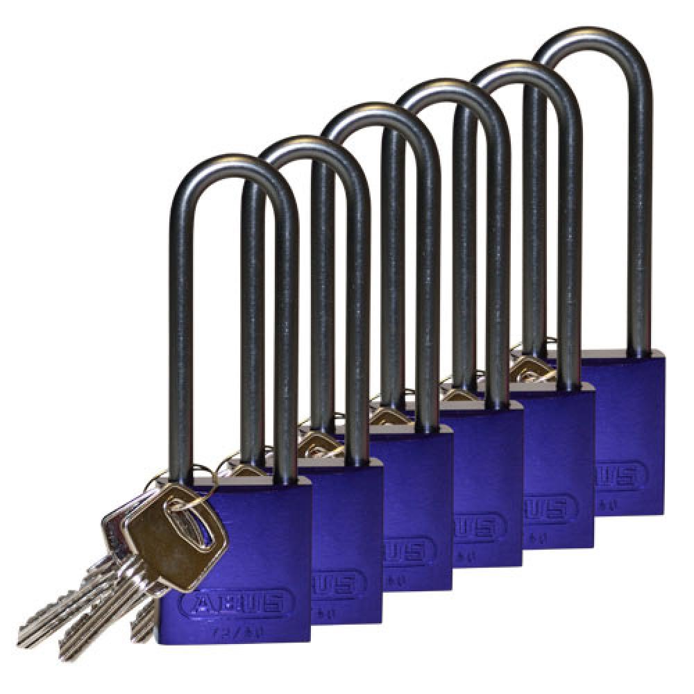 Alum Padlock 3&#34; Alum Shackle KA PL 6PK