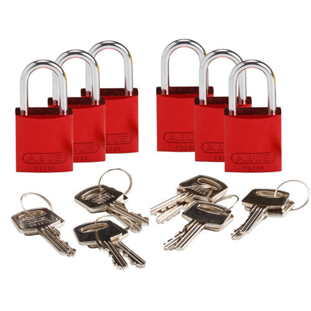 Comp Alum Padlock 1&#34; KD RD 6PK