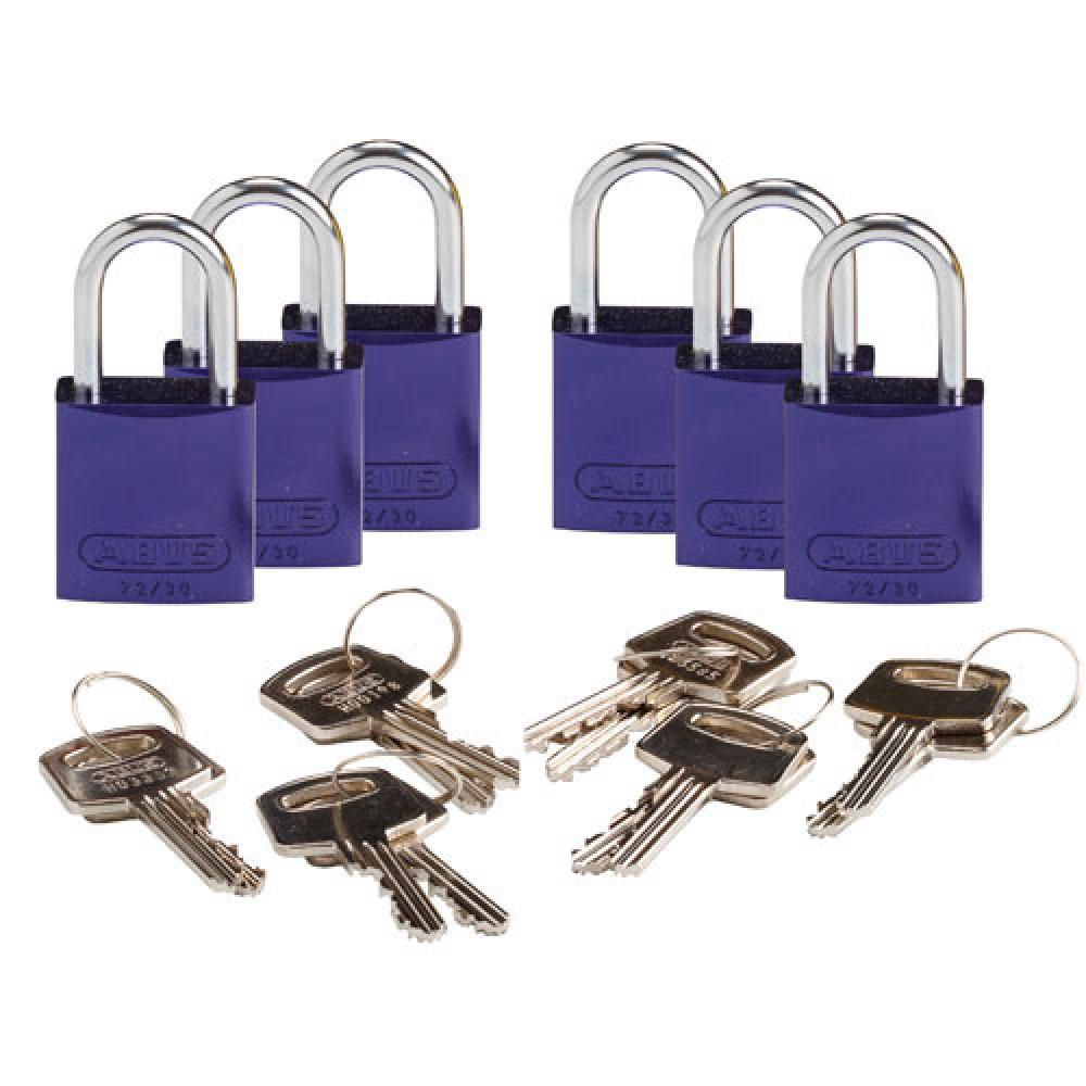 Comp Alum Padlock 1&#34; KD PL 6PK