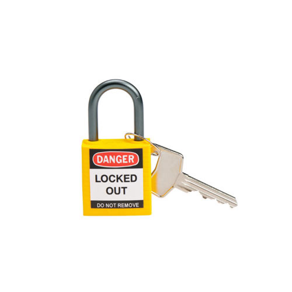 Nylon Padlock 1&#34; Alum Shackle KD YL