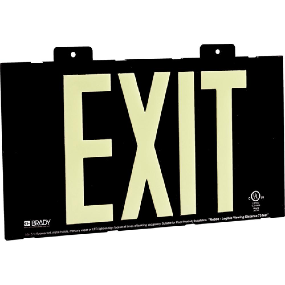 BRADYGLO EXIT SIGN 75&#39; WALL MOUNT BLACK