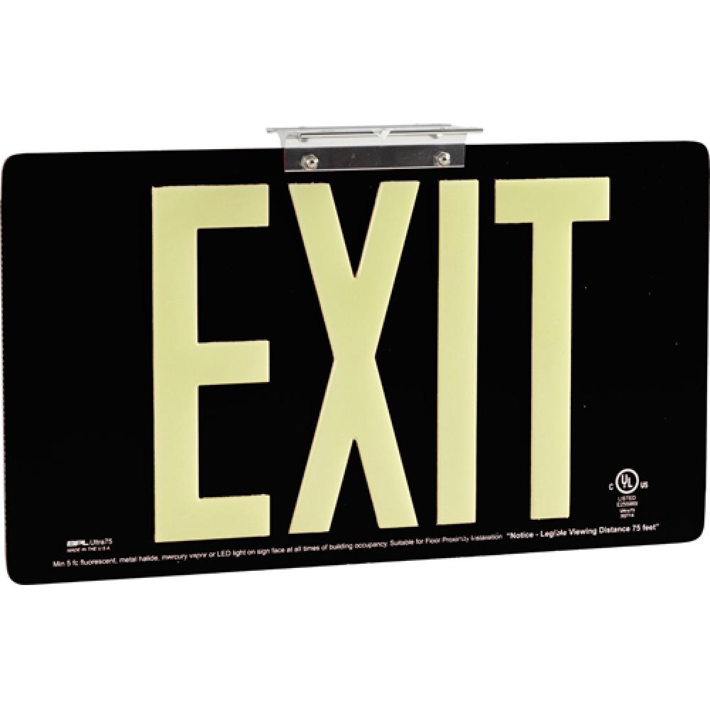 BRADYGLO EXIT SIGN 75&#39; DOUBLE BRCKT BLK