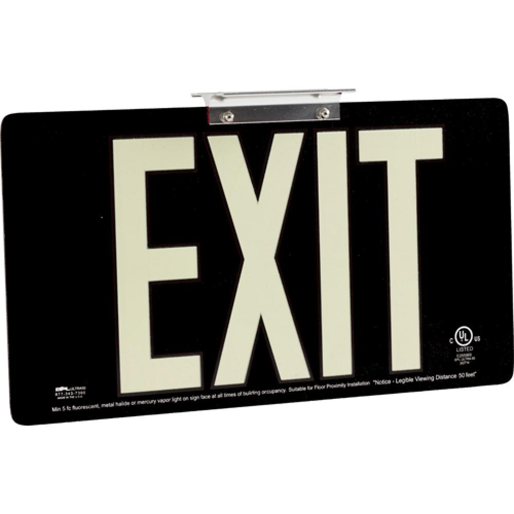 BRADYGLO EXIT UL SIGN 50&#39; DBL BRCKT BLK