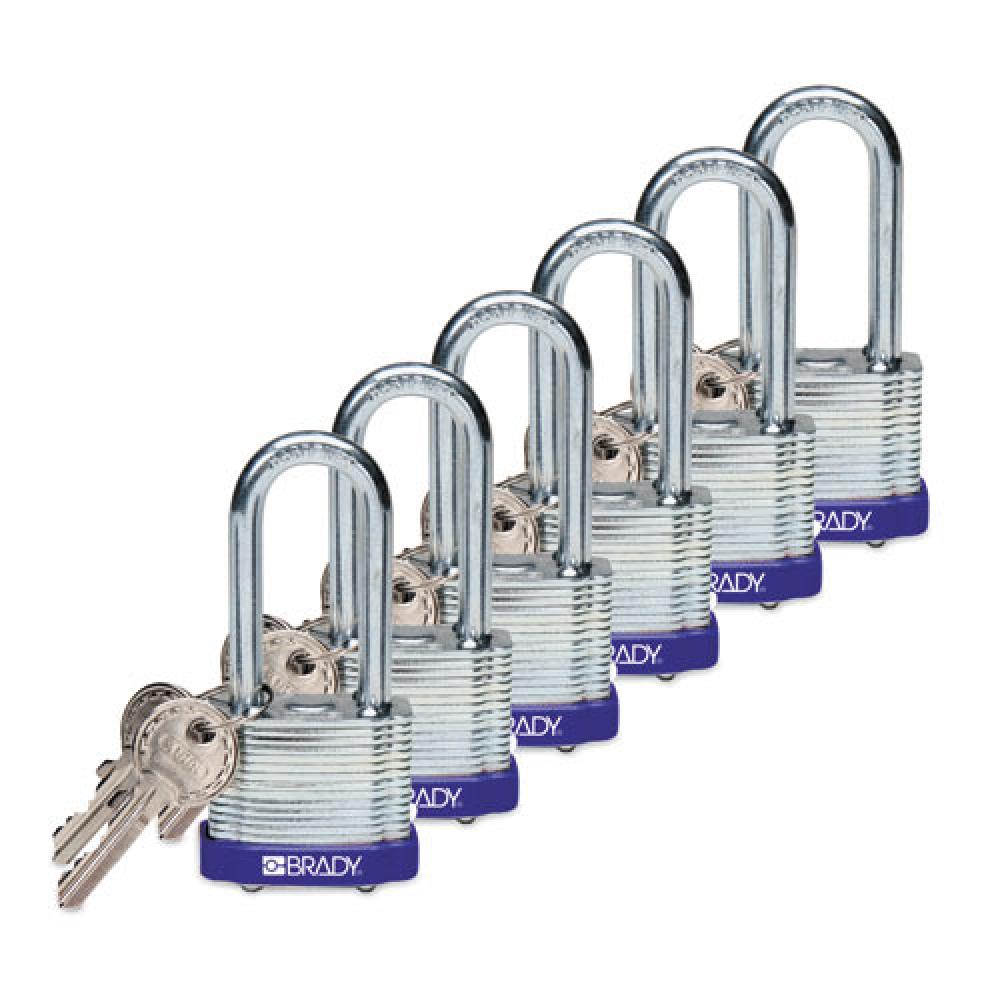 Steel Padlock 2 in Steel Shkl KD BU 6PK