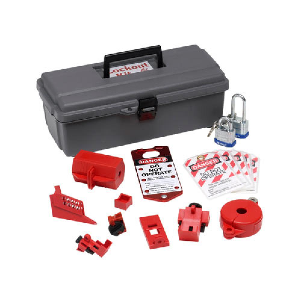 LOCKOUT TOOL BOX WITH COMPONENTS