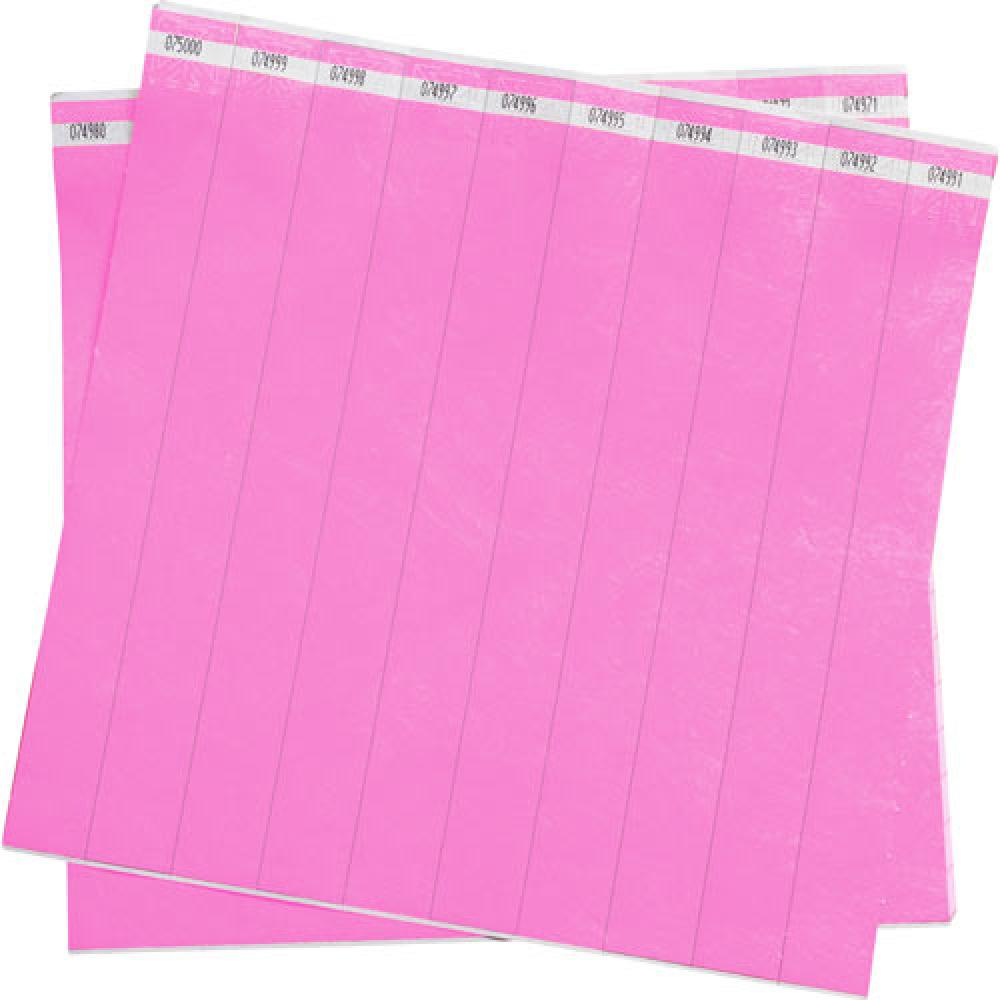 WRISTBAND TYVEK 1&#34;WIDE DAYGLOW PINK 500