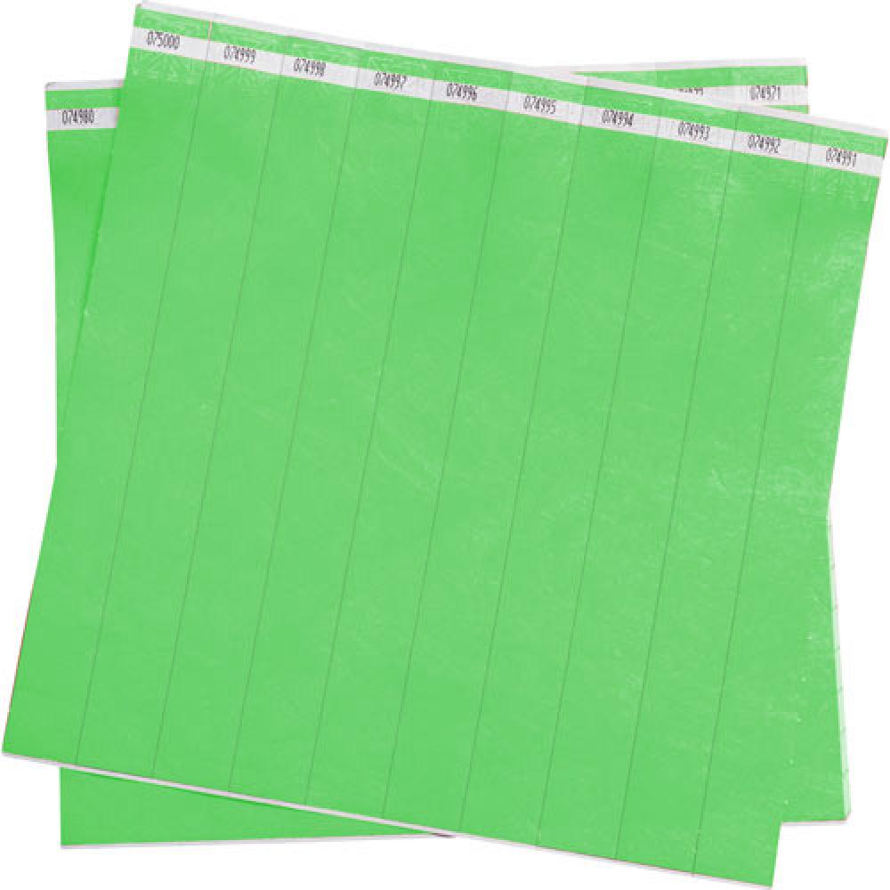 WRISTBAND TYVEK 1IN WIDE DAYGLOW GREEN