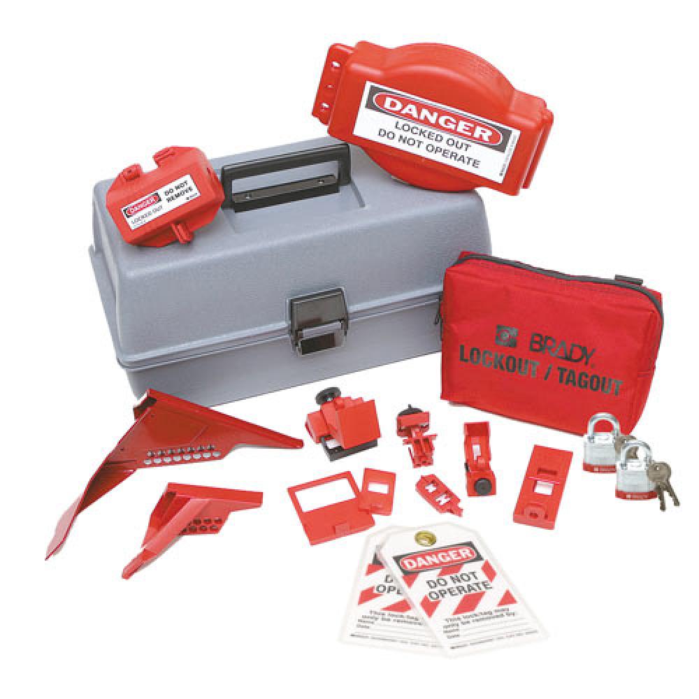 COMBO LOCKOUT TOOLBOX,W/STEEL LOCKS