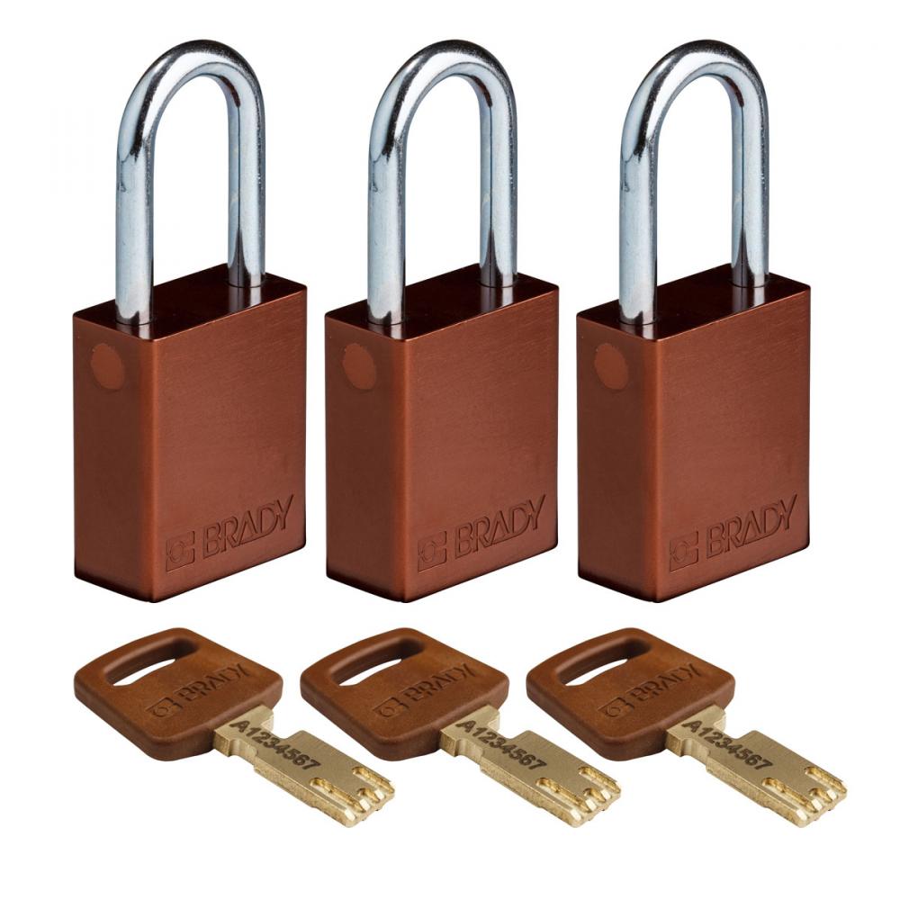 Alum Padlock 1.5&#34; Steel Shkl KA BN 3PK