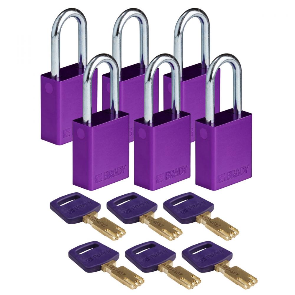 Alum Padlock 1.5&#34; Steel Shkl KD PL 6PK