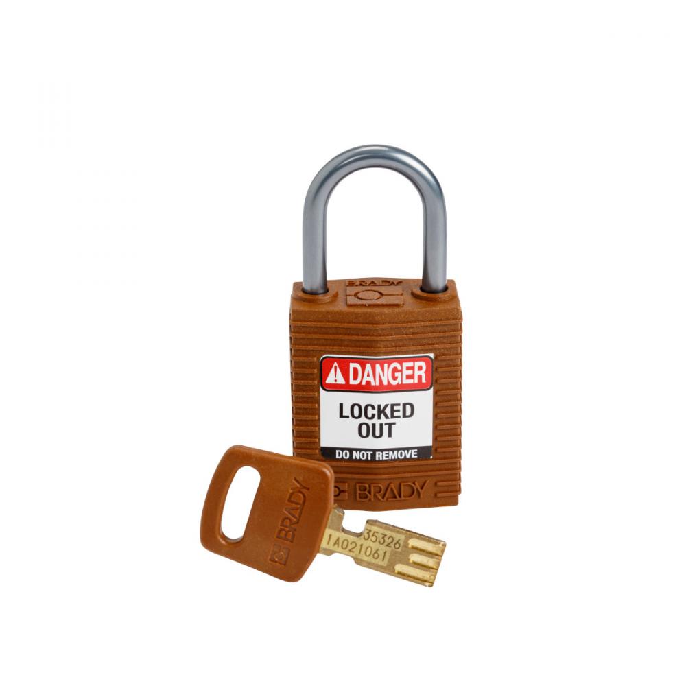 Comp Padlock Nyl 1&#34; Alum Shkl KD BN 1PK