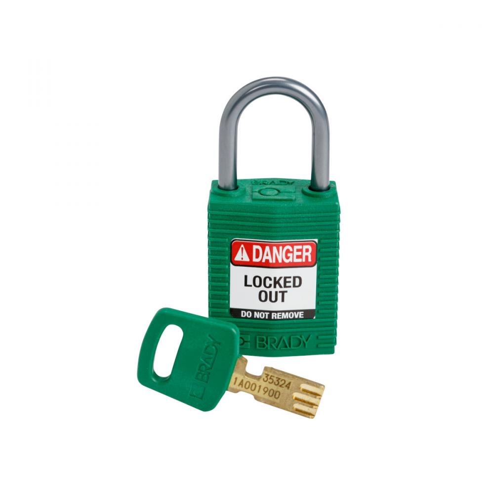 Comp Padlock Nyl 1&#34; Alum Shkl KD GN 1PK