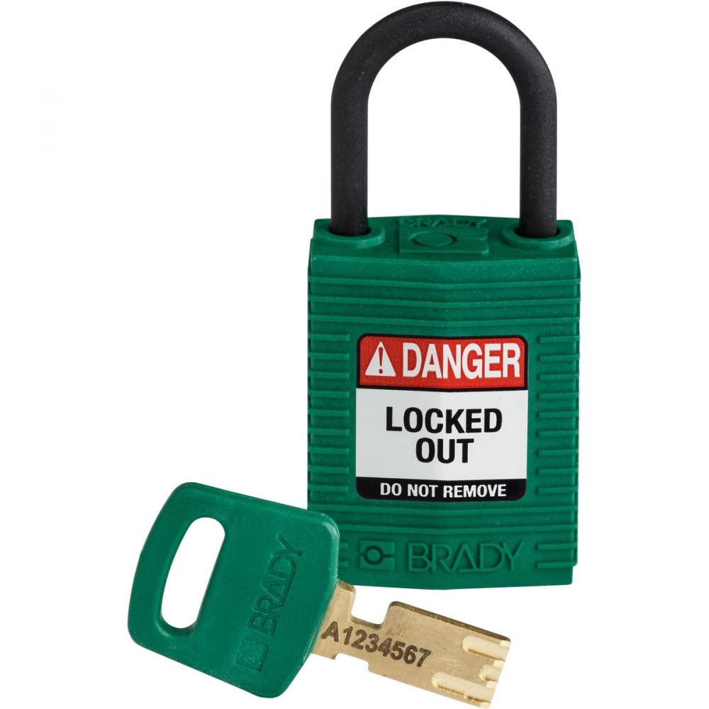 Comp Nylon Padlock 1&#34; Plst Shkl KD GN