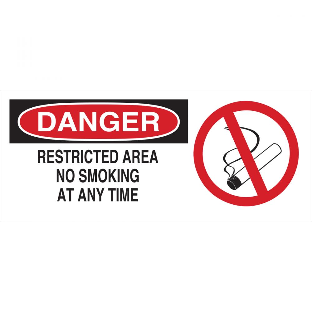 Sign,B120,17x7,Bk/Rd/Wt,DANGER RESTR,1EA