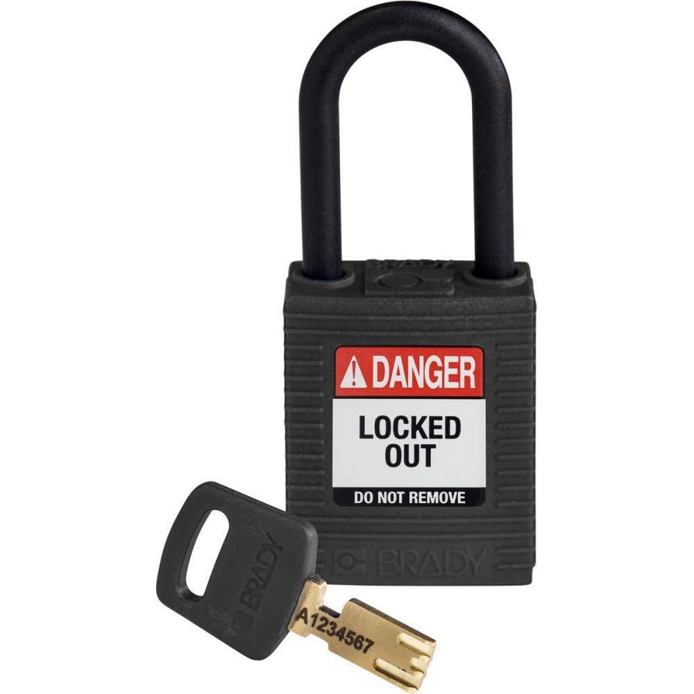 Nylon Padlock 1.5&#34; Plastic Shackle KD BK