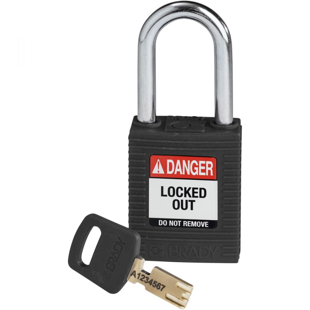 Nylon Padlock 1.5&#34; Steel Shackle KD BK