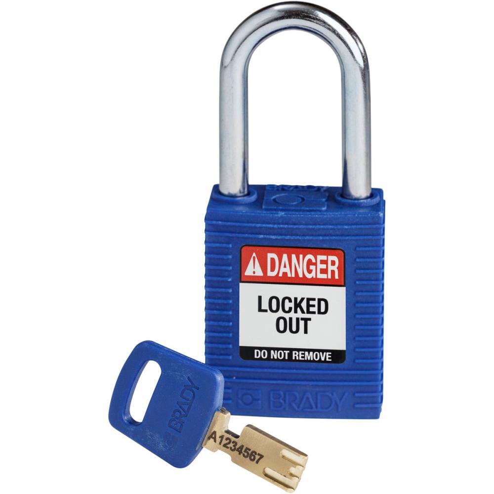 Nylon Padlock 1.5&#34; Steel Shackle KD BU