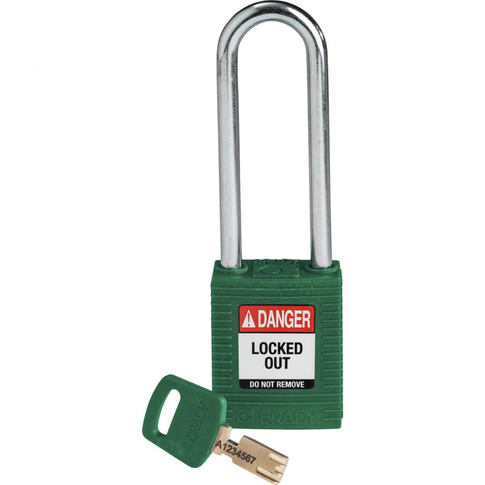 Nylon Padlock 3&#34; Steel Shackle KD GN