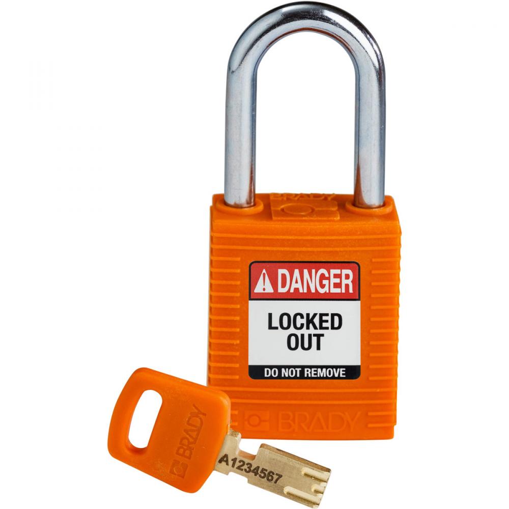 Nylon Padlock 1.5&#34; Steel Shackle KD OR