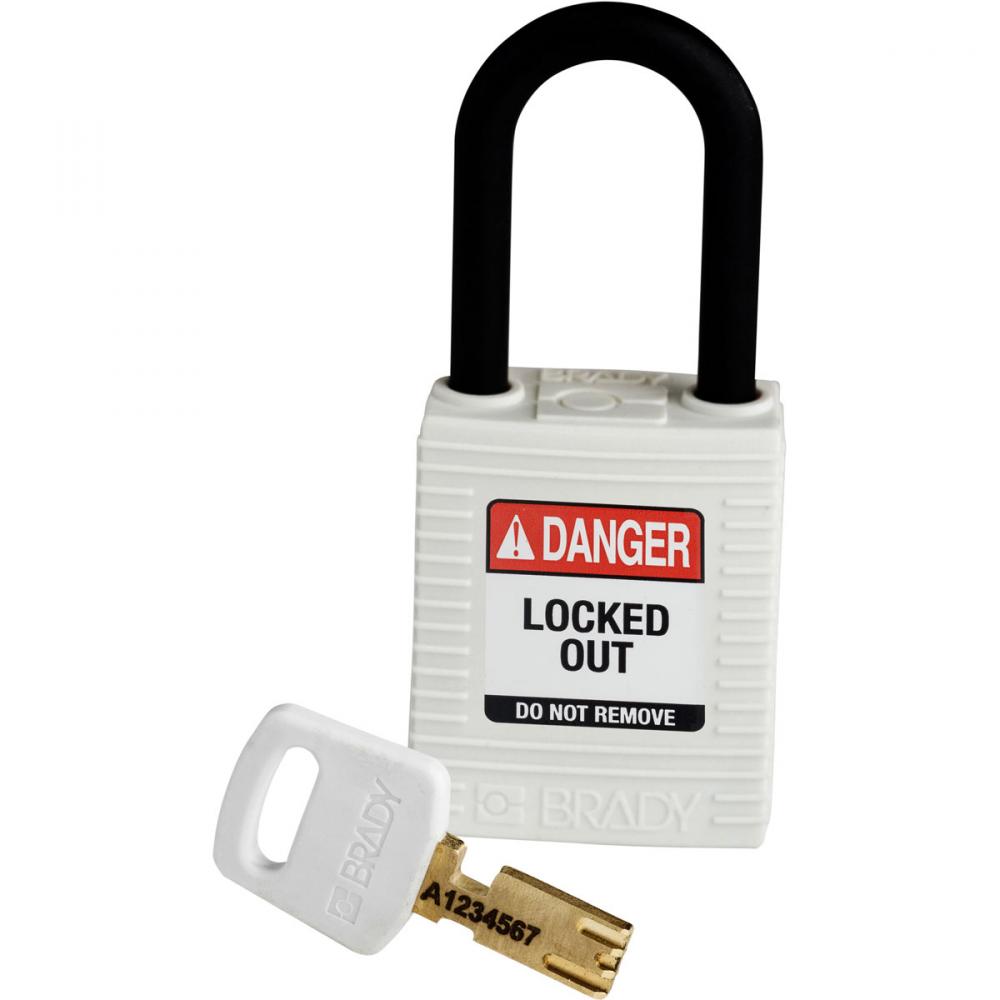 Nylon Padlock 1.5&#34; Plst Shkl KD White