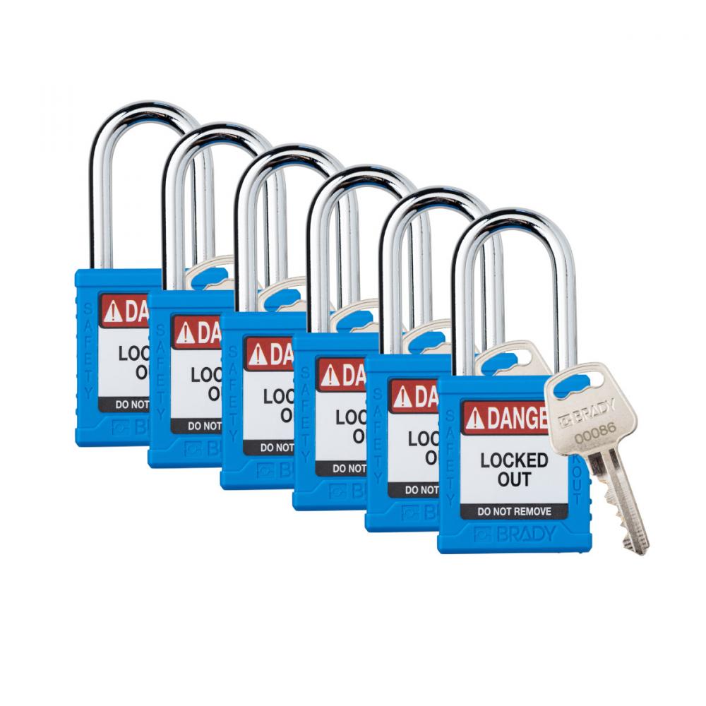 Plastic Padlock 1.5&#34; Stl Shkl KD BU 6PK