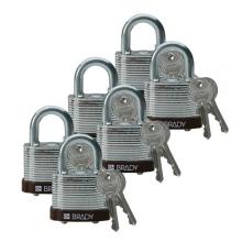 Brady 102696 - Steel Padlock 0.75 in Shackle KD BN 6PK