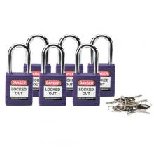 Brady 104916 - Nylon Padlock 1.5" Steel Shkl KD PL 6PK