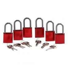 Brady 105882 - Alum Padlock 1.5" Alum Shackle KA RD 6PK