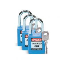 Brady 105887 - Nylon Padlock 1.5" Steel Shkl KA BU 3PK