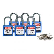 Brady 118929 - Nylon Padlock 1" Alum Shackle KD BU 6PK