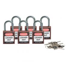 Brady 118964 - Nylon Padlock 1" Alum Shackle KA BN 6PK