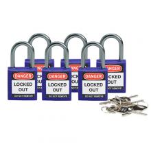 Brady 118933 - Nylon Padlock 1" Alum Shackle KD PL 6PK