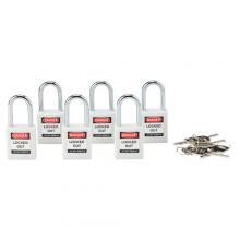 Brady 118950 - Nylon Padlock 1.5" KA WT 6PK