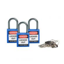 Brady 118959 - Nylon Padlock 1" Alum Shackle KA BU 3PK