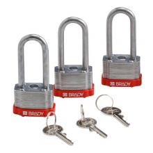 Brady 118977 - Steel Padlock 2 in Steel Shkl KA RD 3PK