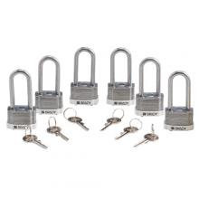 Brady 118945 - Steel Padlock 2 in Shackle KD WT 6PK