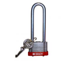 Brady 123244 - Steel Padlock 3" Steel Shackle KD RD