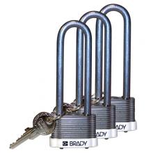 Brady 123256 - Padlock Stl 3" Stl Shkl KA White 3PK