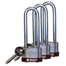 Brady 123258 - Steel Padlock 3" Steel Shkl KA BN 3PK