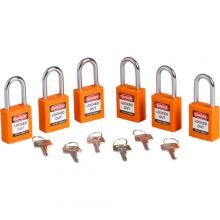 Brady 123268 - Nylon Padlock 1.5" Steel Shkl KA OR 3PK