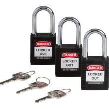 Brady 123269 - Nylon Padlock 1.5" Steel Shkl KA BK 3PK