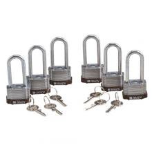 Brady 123278 - Padlock Stl 2 in Stl Shkl KA BN 6PK