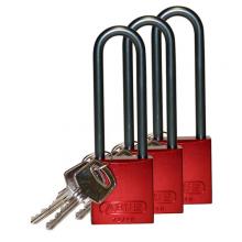 Brady 123302 - Alum Padlock 3" Alum Shackle KA RD 3PK