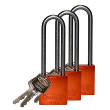 Brady 123306 - Alum Padlock 3" Alum Shackle KA OR 3PK