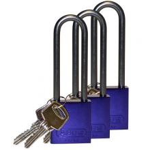 Brady 123309 - Alum Padlock 3" Alum Shackle KA PL 3PK