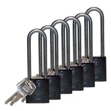 Brady 123316 - Alum Padlock 3" Alum Shackle KA BK 6PK