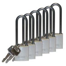 Brady 123319 - Alum Padlock 3" Alum Shackle KA SL 6PK